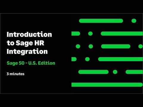 Sage 50 US - Introduction to Sage HR Integration