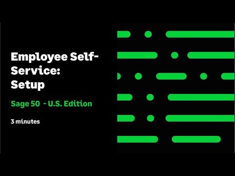 Sage 50 US - Employee Self-Service: Setup