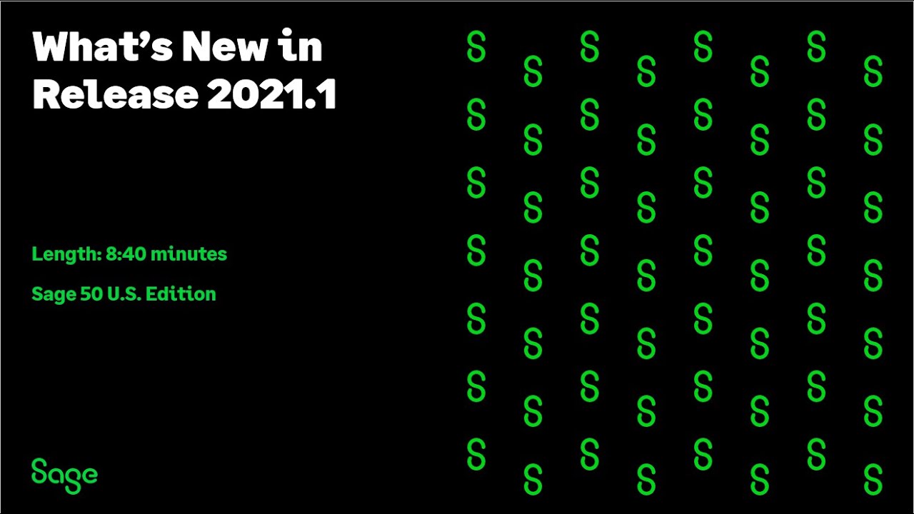 Sage 50 - U.S. Edition: What's New in Release 2021.1