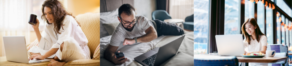 People working remotely