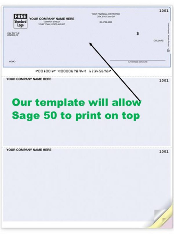 Our Quickbook Check template allows you to use QB checks with Sage 50 Software